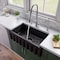 Alfi Brand 33" Black Matte Reversible Smooth/Fluted Sgl Bowl Fireclay Farm Sink AB3318HS-BM - alternate 1